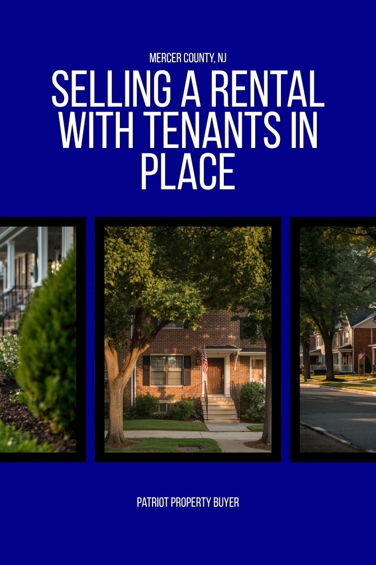 Brick rental rowhome on a tree-lined Mercer County, NJ street, representing a tenant-occupied rental property sale