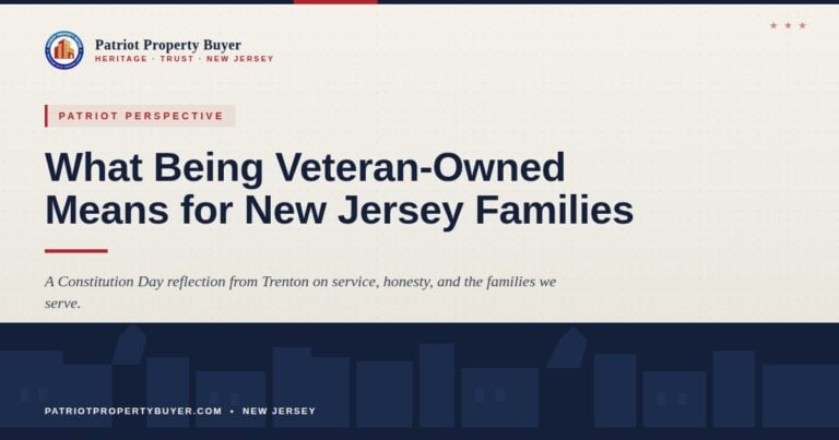 Patriot Property Buyer veteran-owned New Jersey Main Street illustration for Constitution Day Patriot Perspective post