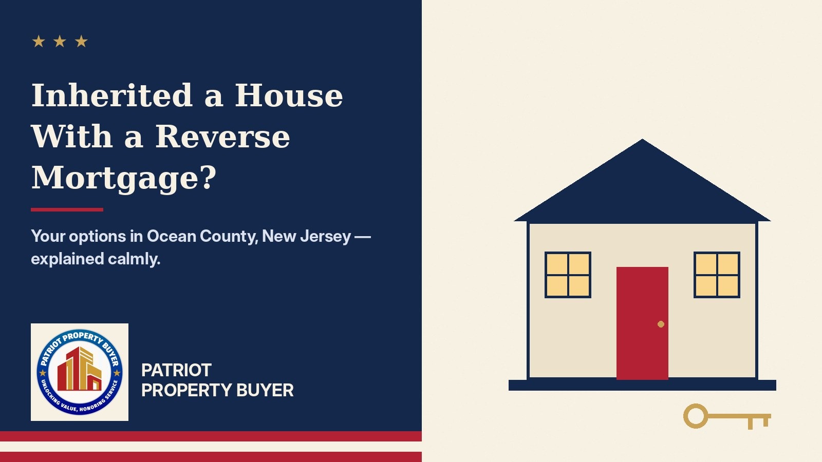 Front door and key of an inherited New Jersey home, Patriot Property Buyer